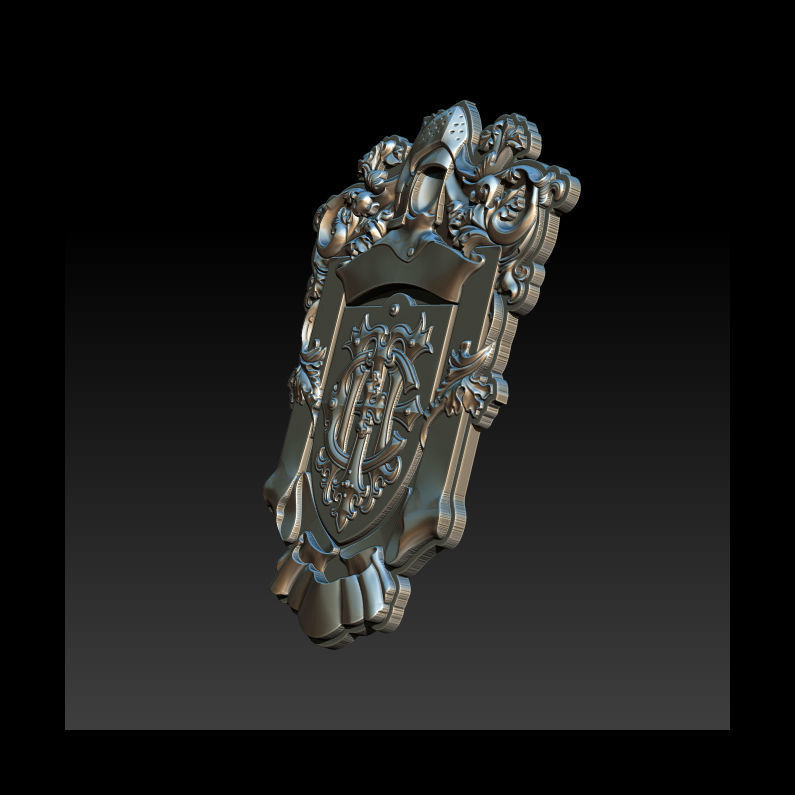 Classical Nameplate frame 3D print model_19