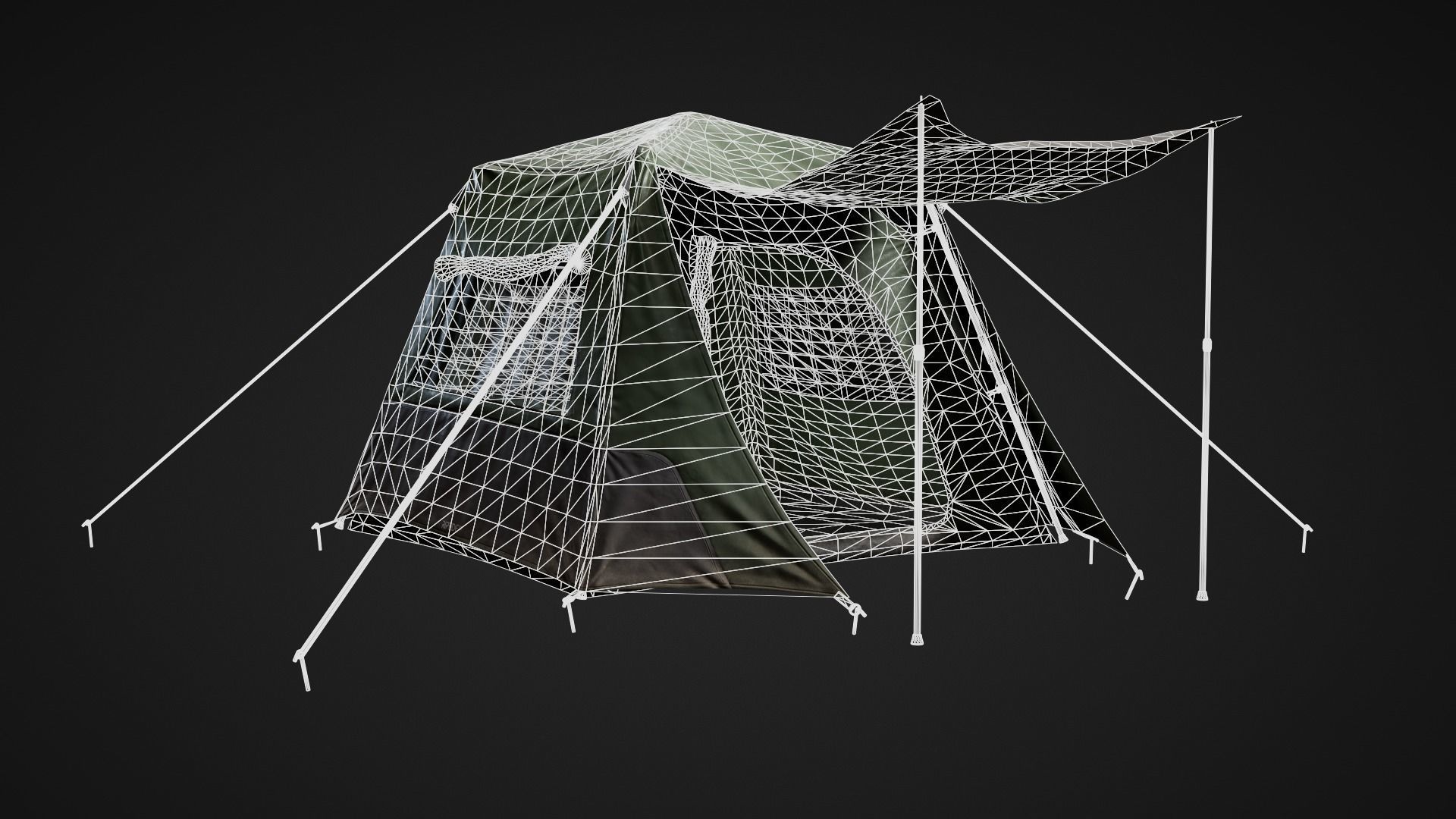 Camping Tent Low-poly 3D model_2