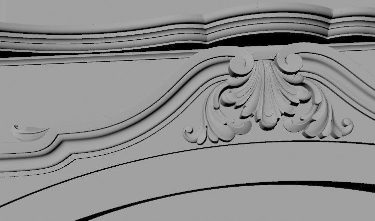 fireplace gold 3D model_2