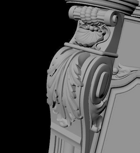 fireplace gold 3D model_4