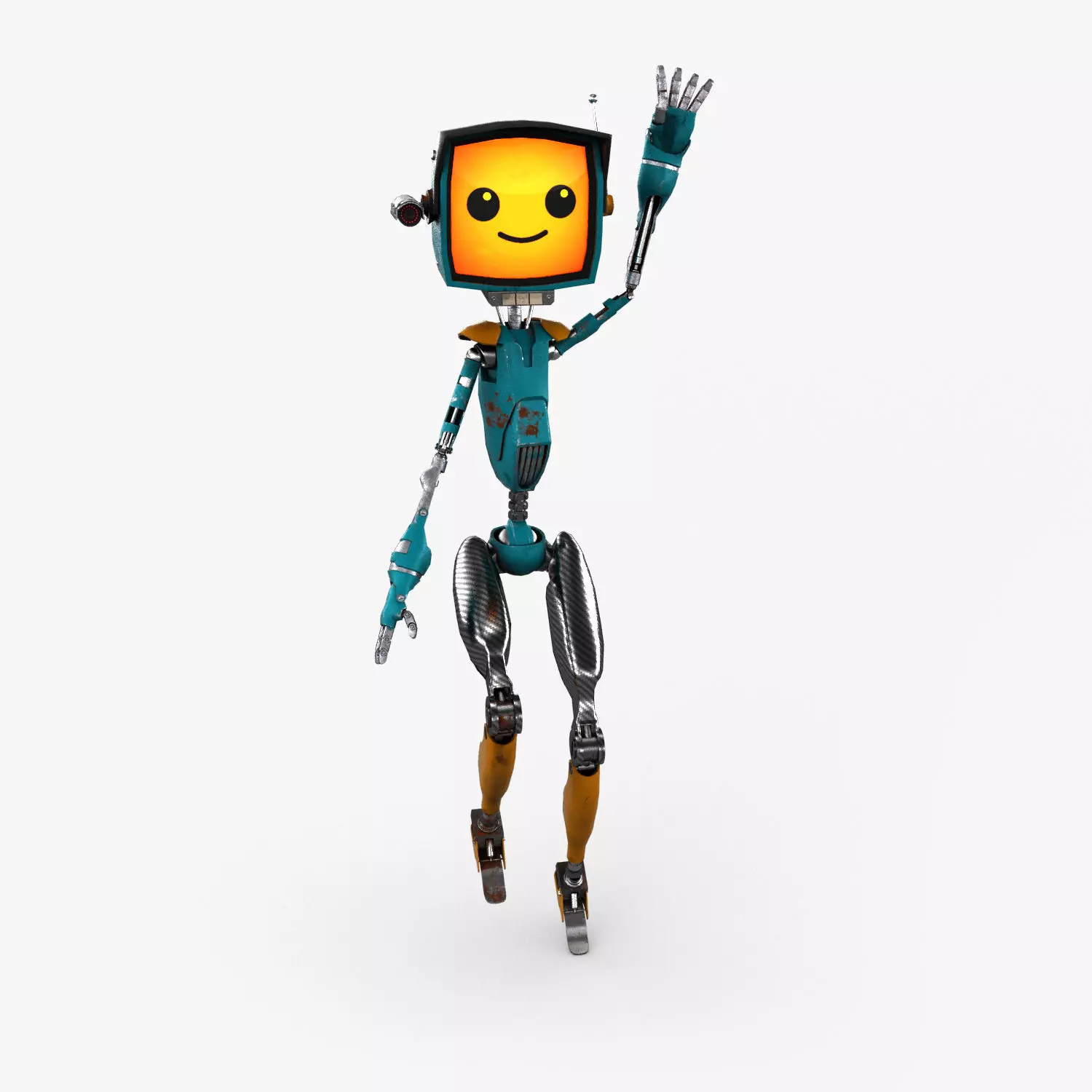 Cartoon Telebot Low-poly 3D model