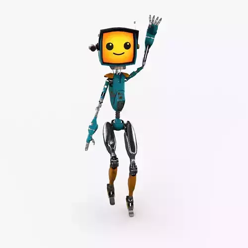 Cartoon Telebot Low-poly 3D model