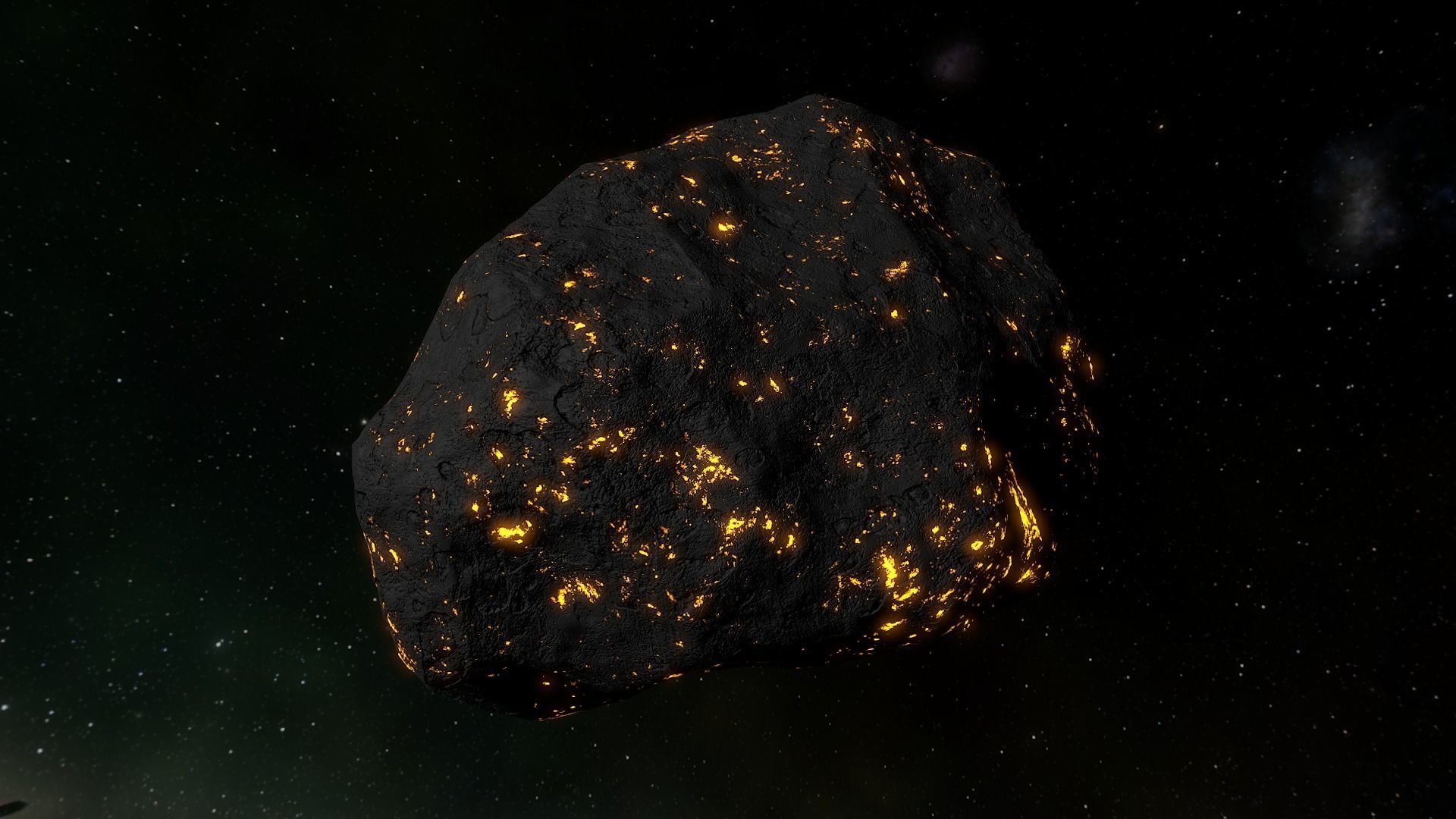Heat asteroids Low-poly 3D model_2