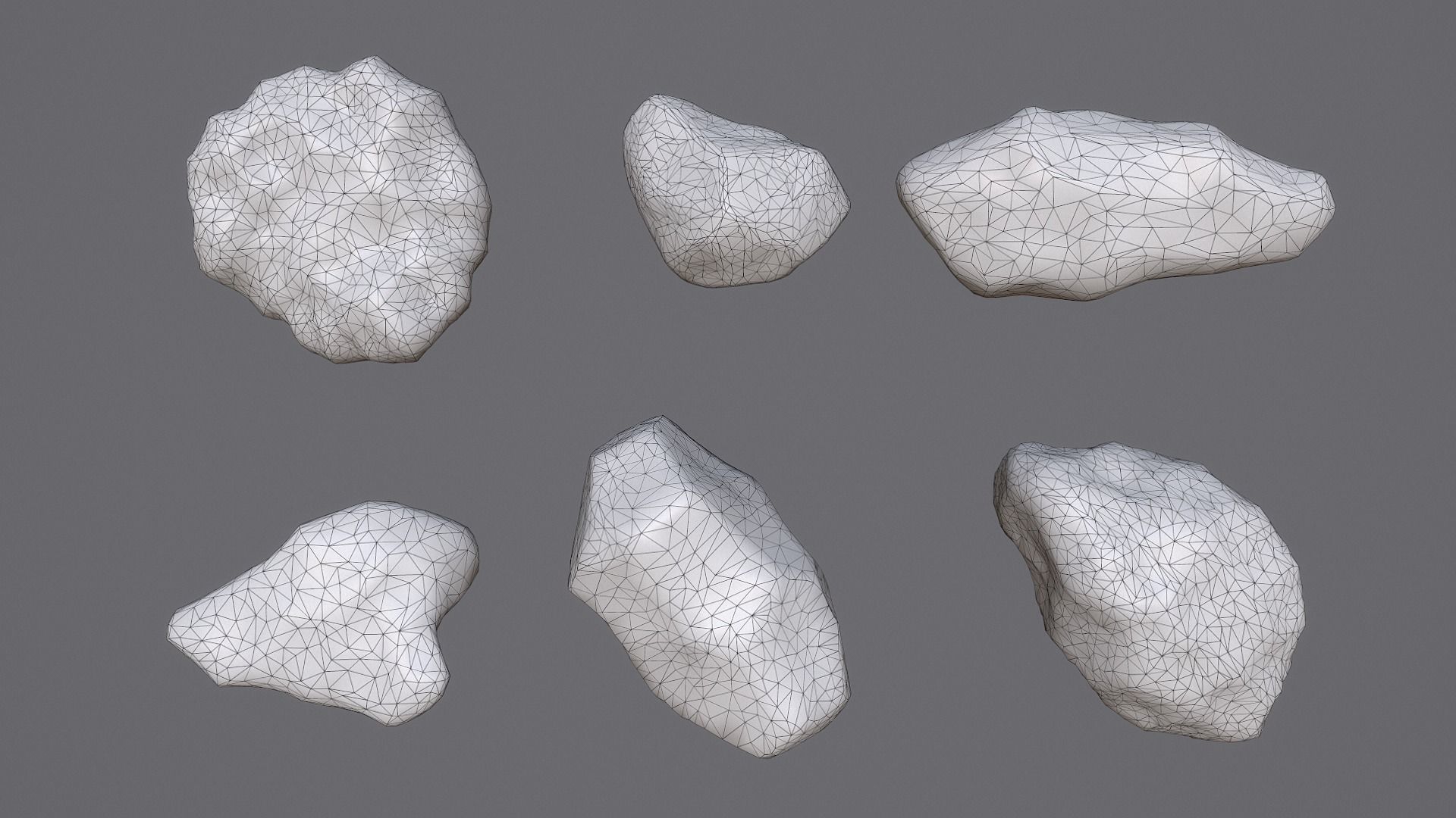 Heat asteroids Low-poly 3D model_9