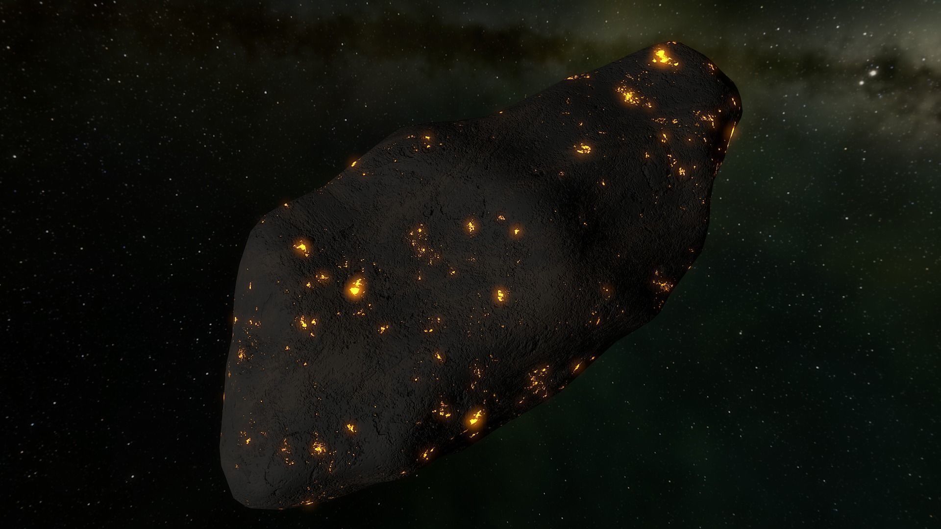 Heat asteroids Low-poly 3D model_8