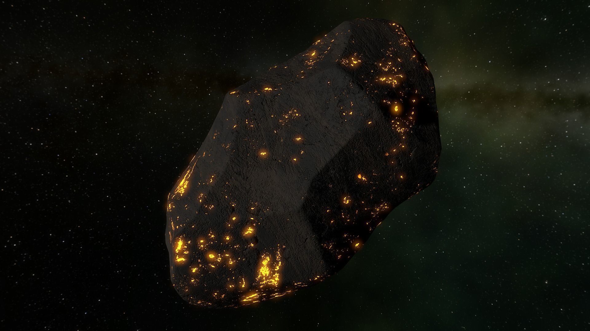 Heat asteroids Low-poly 3D model_6