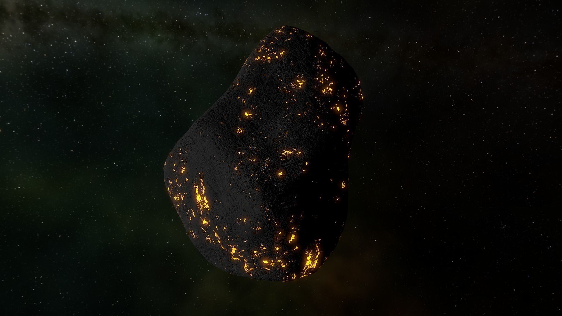 Heat asteroids Low-poly 3D model_5
