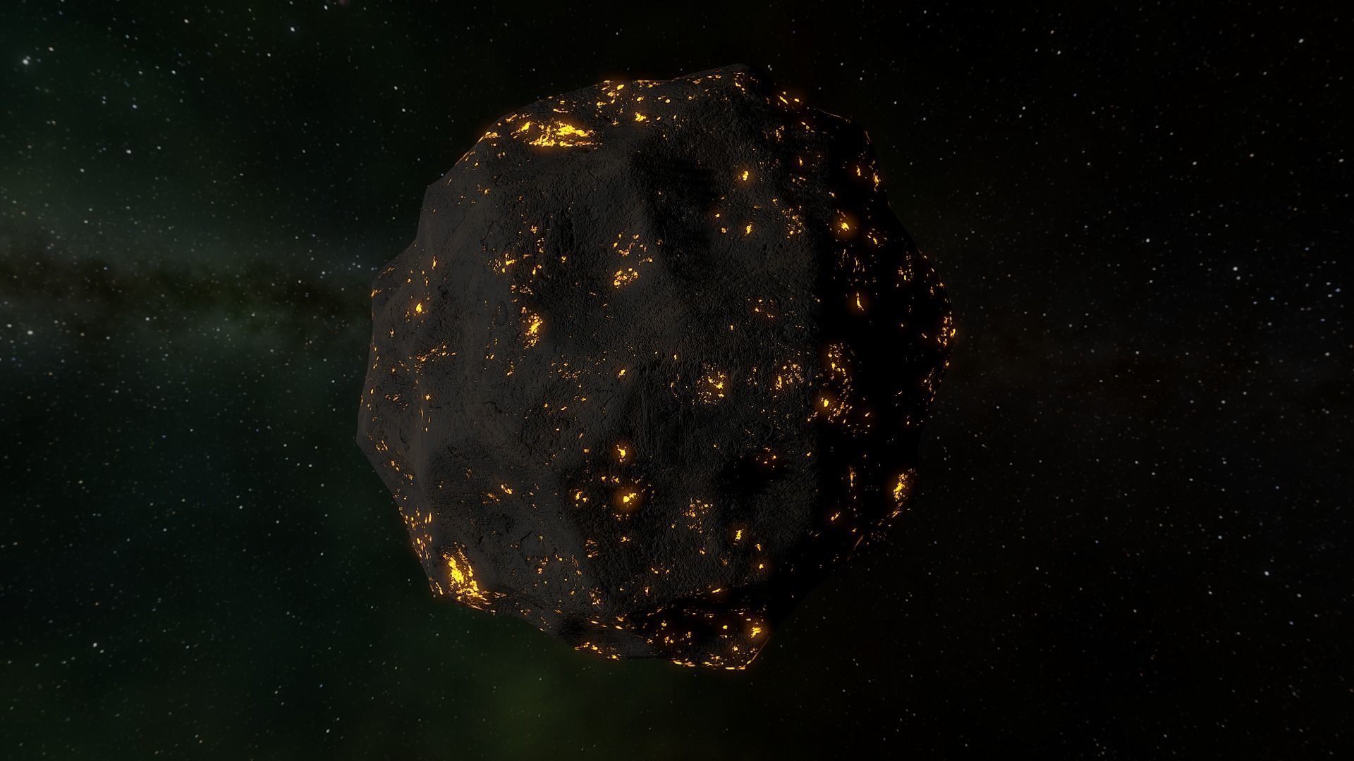 Heat asteroids Low-poly 3D model_1