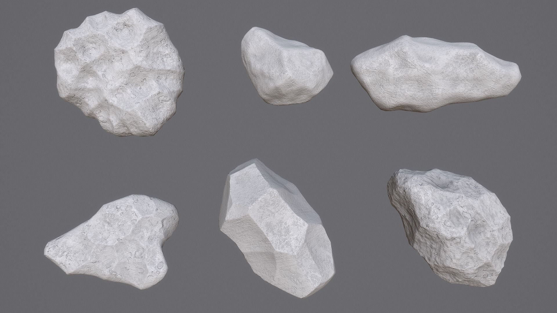 Heat asteroids Low-poly 3D model_10
