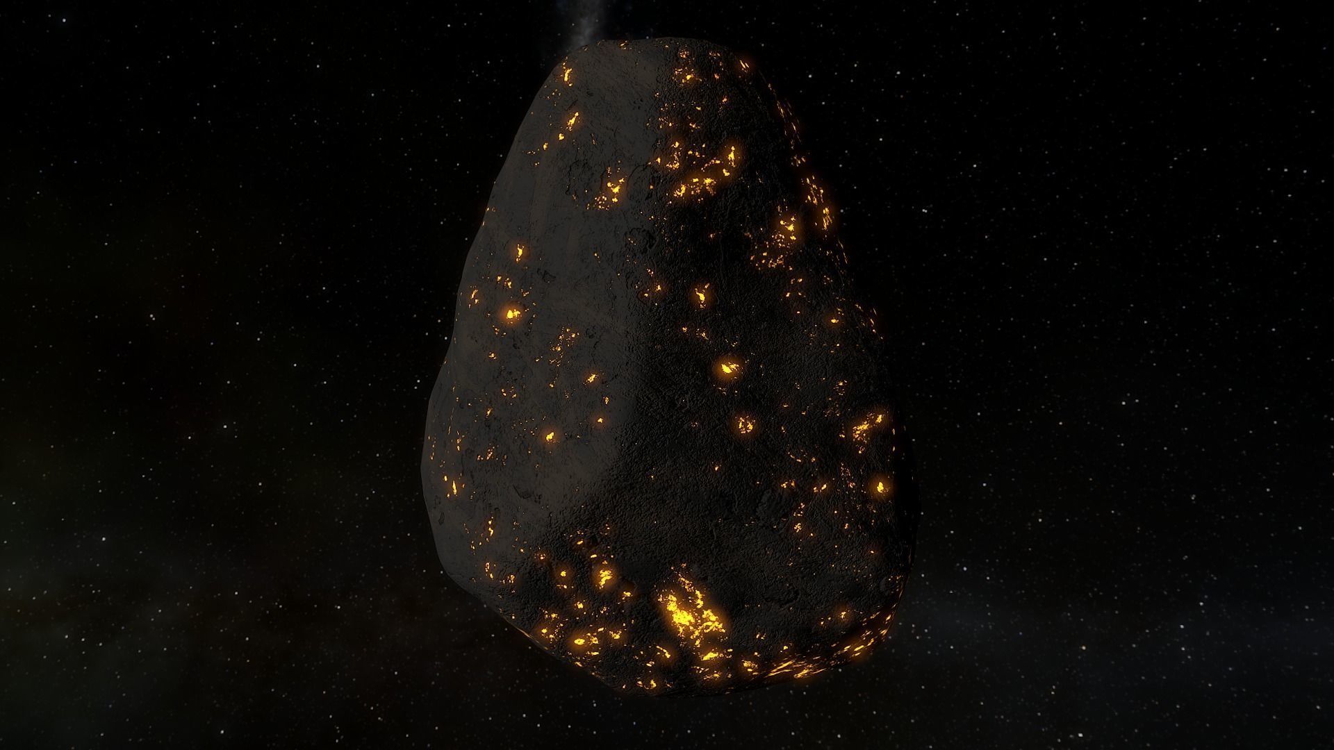 Heat asteroids Low-poly 3D model_7