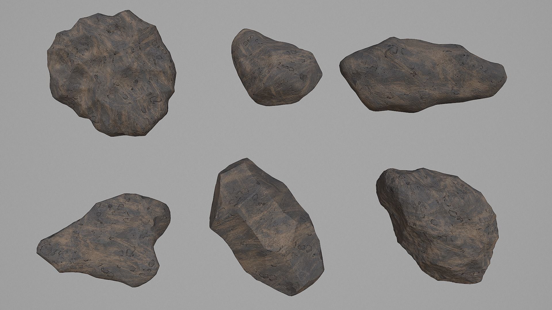 Heat asteroids Low-poly 3D model_11