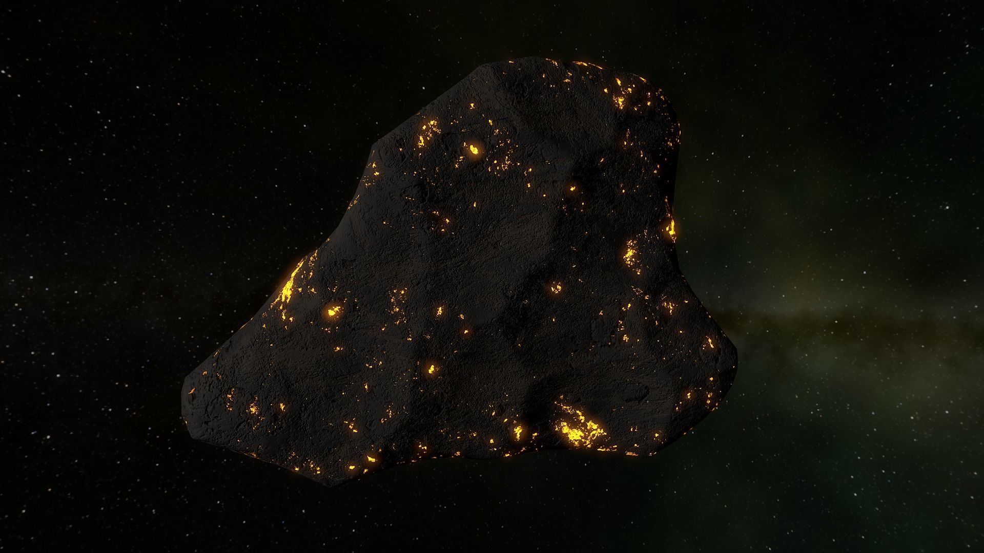 Heat asteroids Low-poly 3D model_3