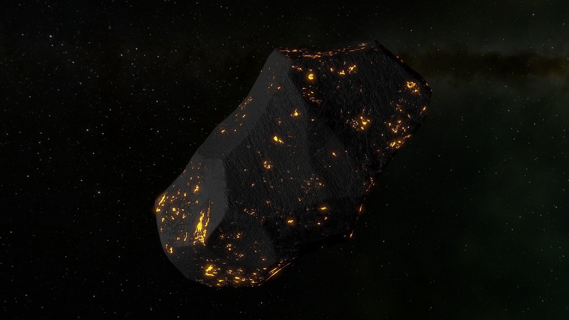 Heat asteroids Low-poly 3D model_4