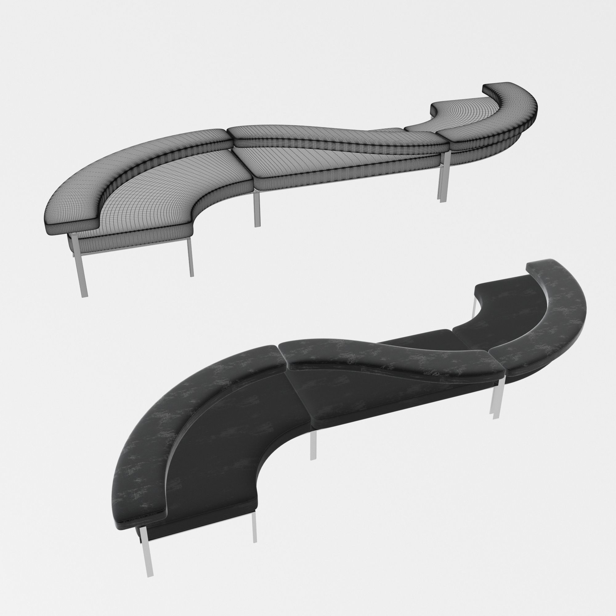 Sofa Flow Low-poly 3D model_1