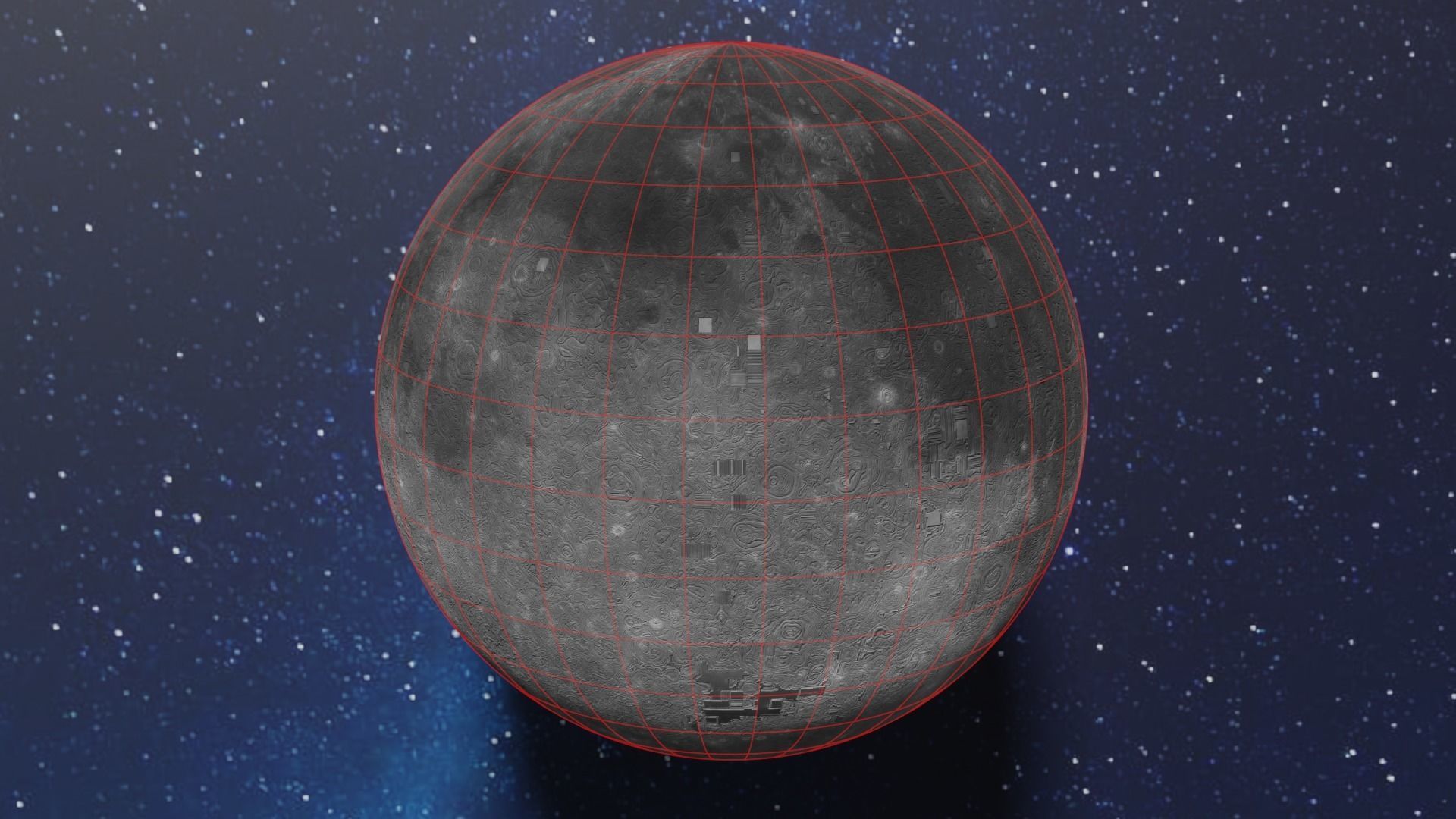 The Moon in space Low-poly 3D model_7