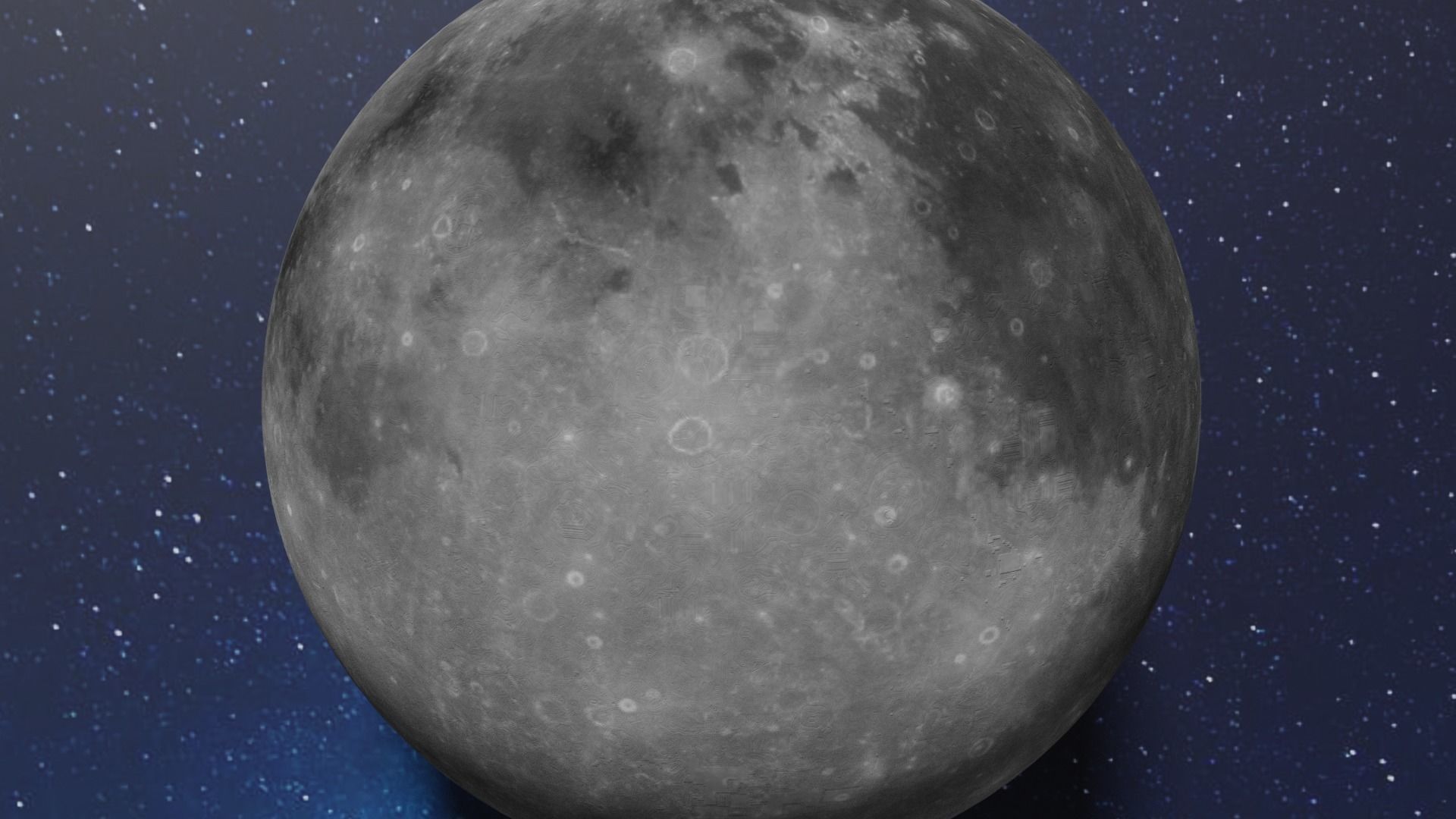 The Moon in space Low-poly 3D model_4