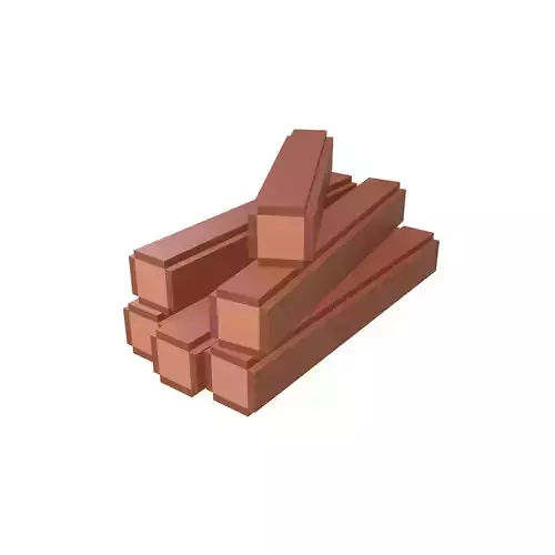 Voxel Wood Log v2 001 Low-poly 3D model