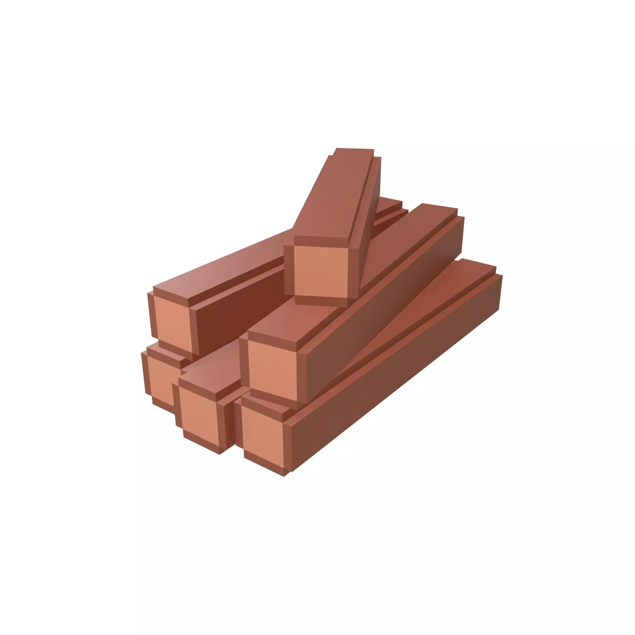 Voxel Wood Log v2 001 Low-poly 3D model_0