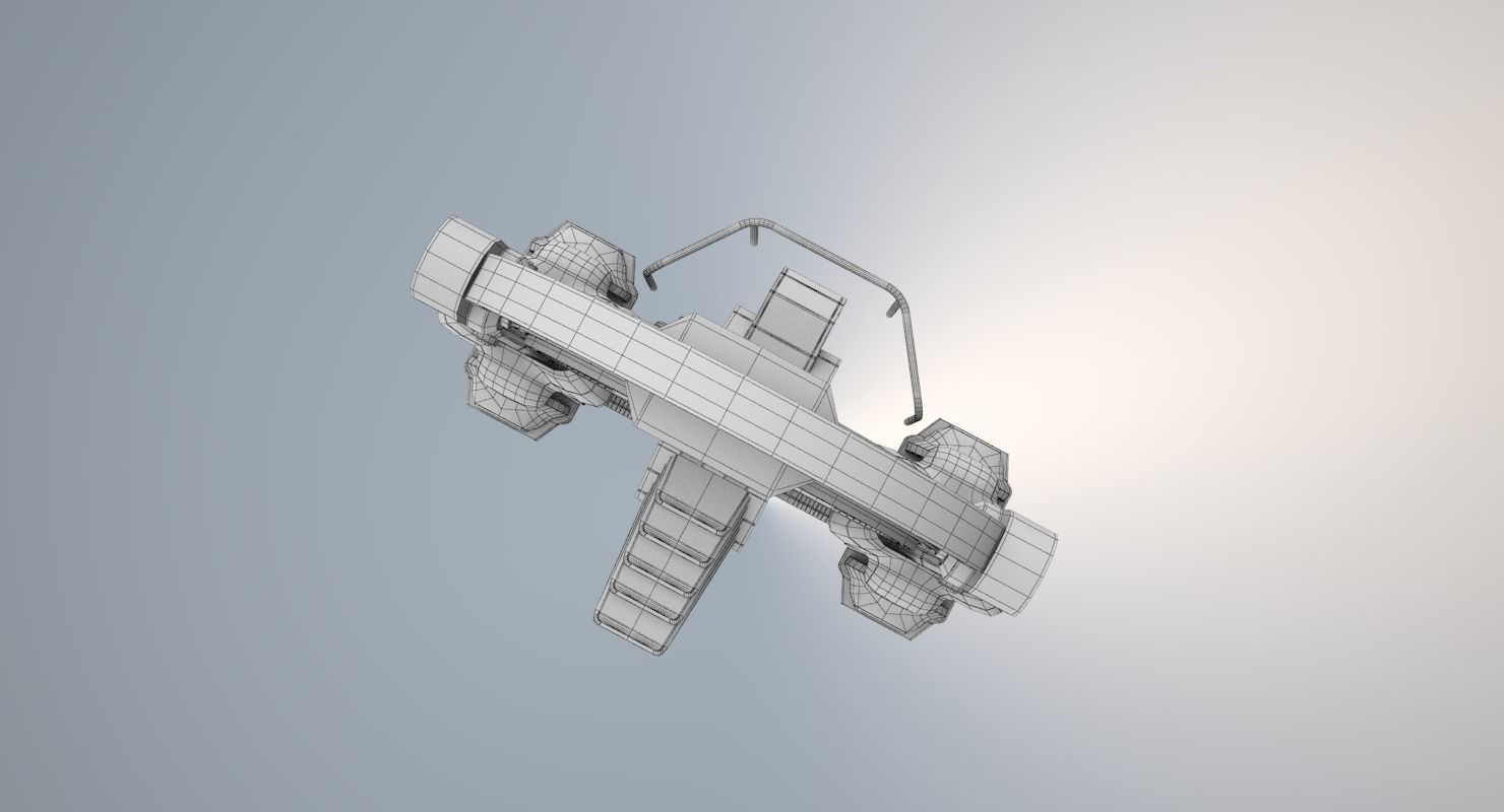 Teleport spaceship with circular mirror 3D model_18