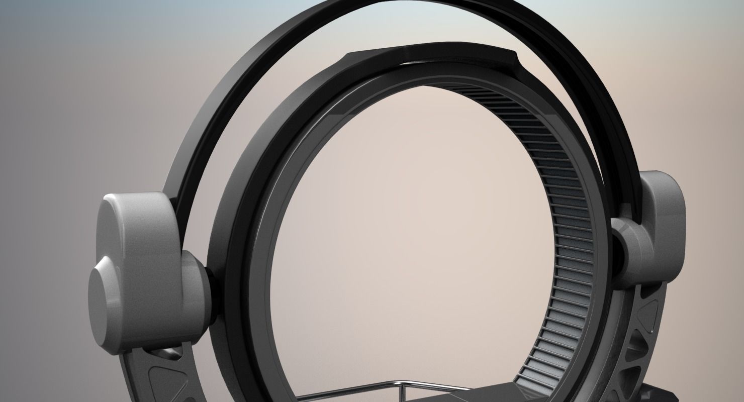 Teleport spaceship with circular mirror 3D model_11