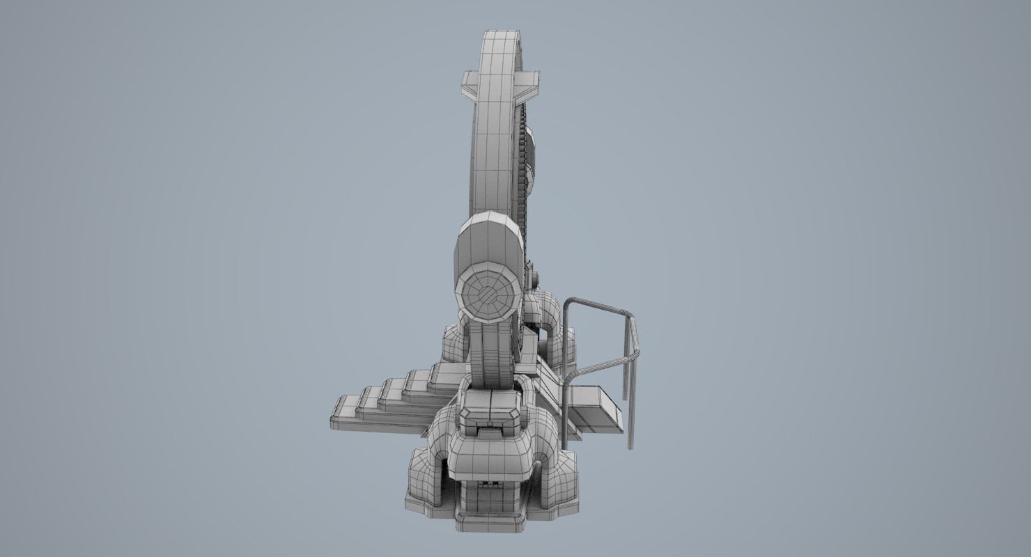 Teleport spaceship with circular mirror 3D model_14