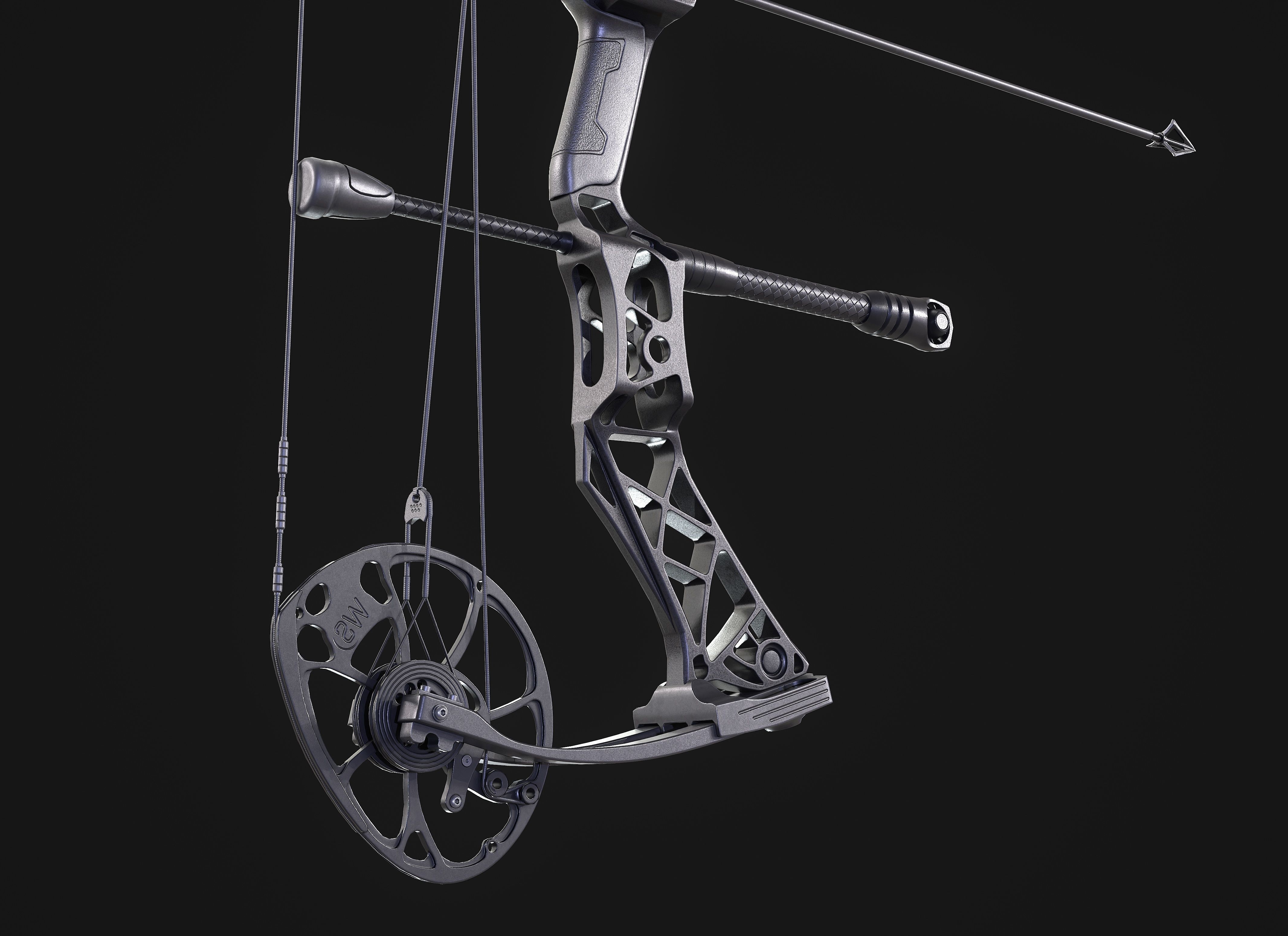 Modern Compound Bow Low-poly 3D model_6