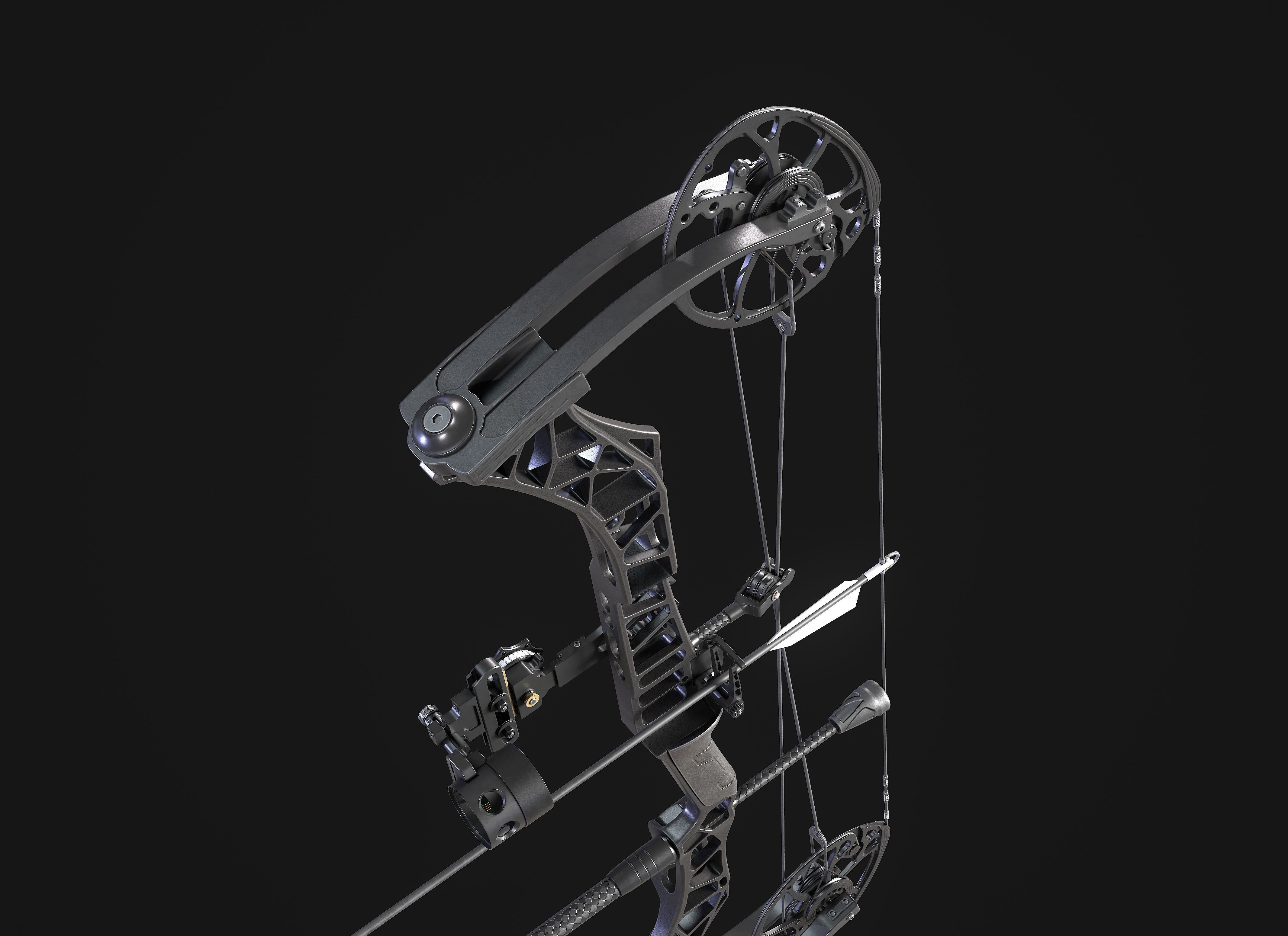 Modern Compound Bow Low-poly 3D model_2