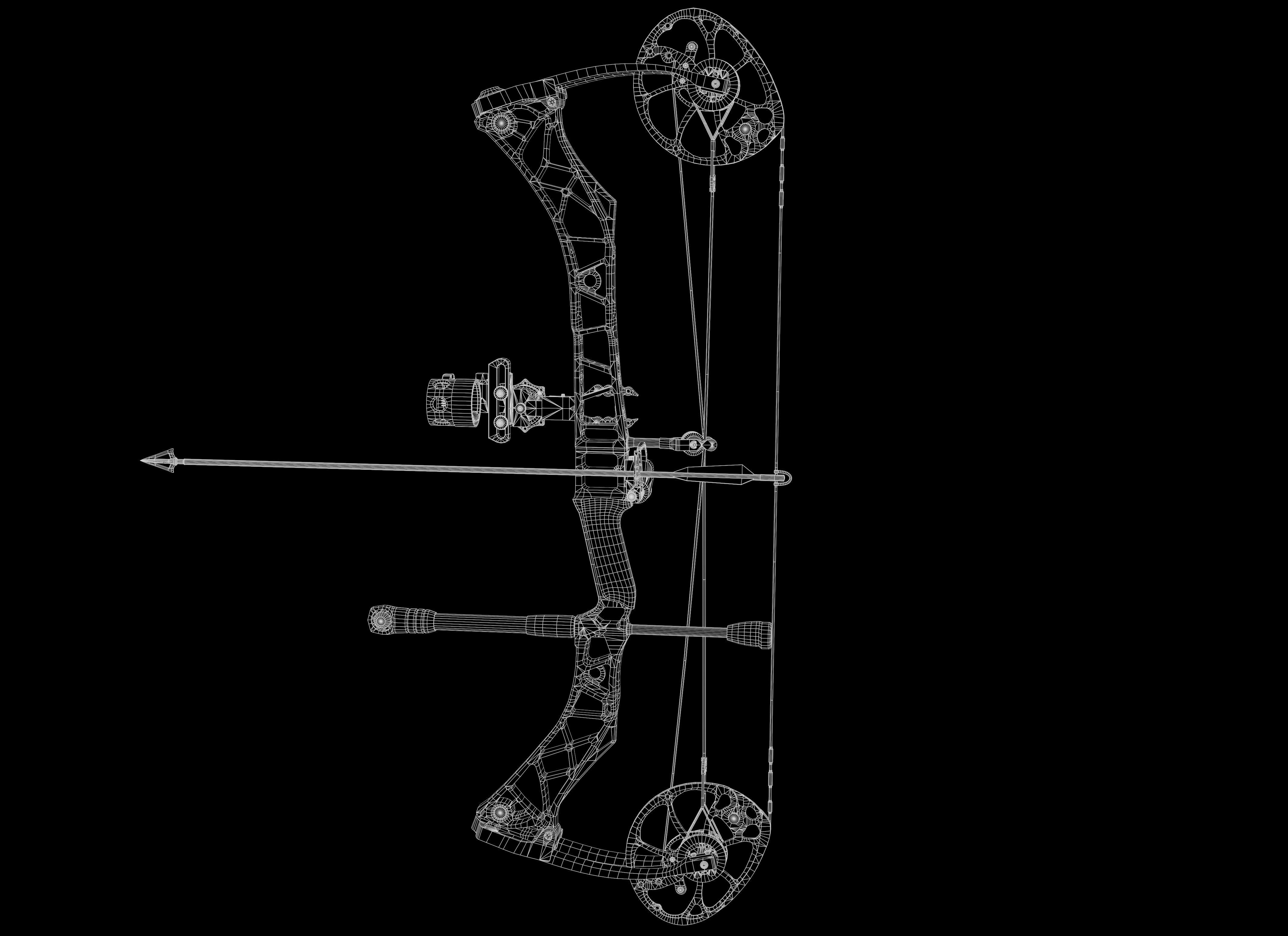 Modern Compound Bow Low-poly 3D model_13