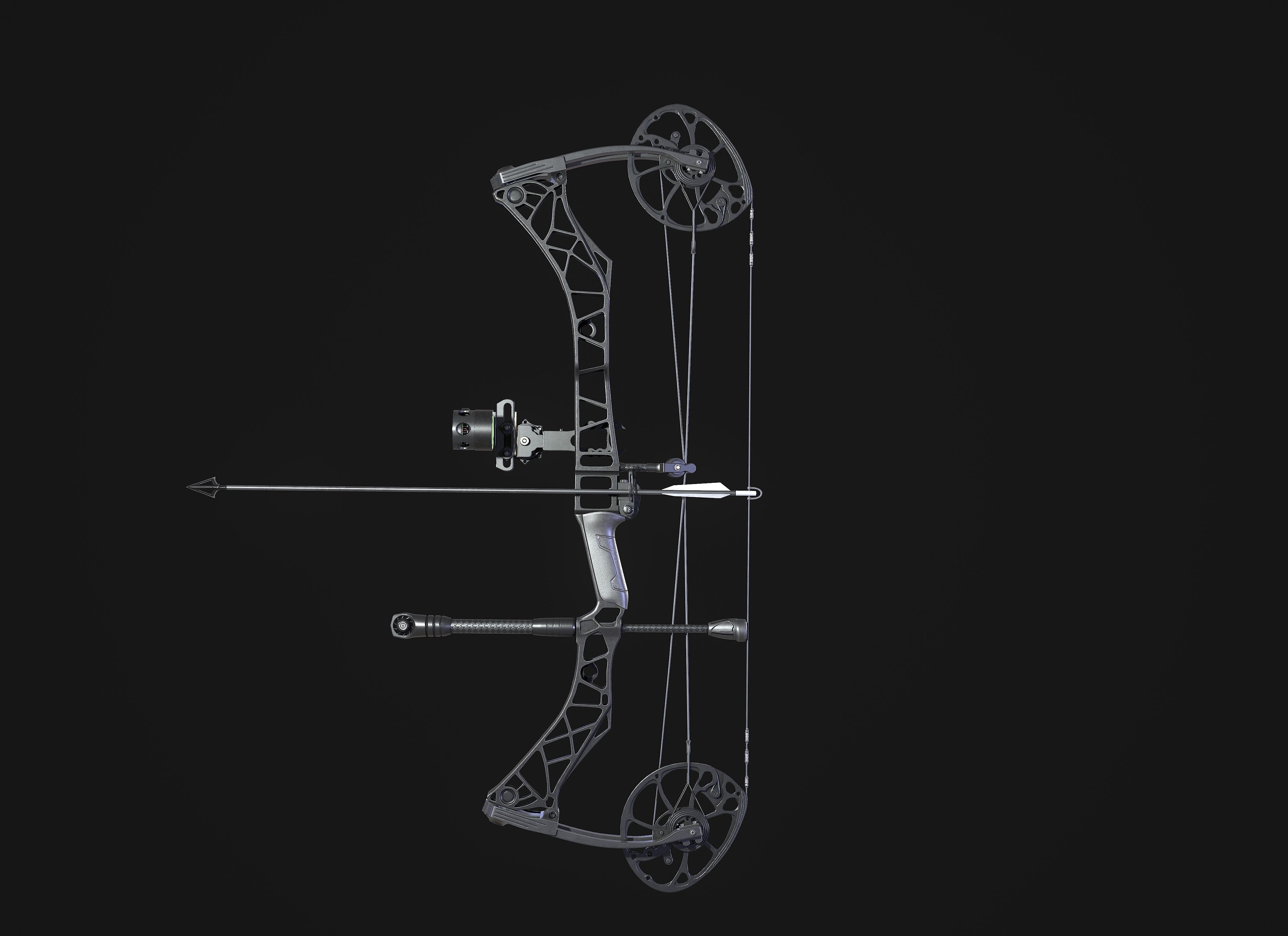 Modern Compound Bow Low-poly 3D model_11