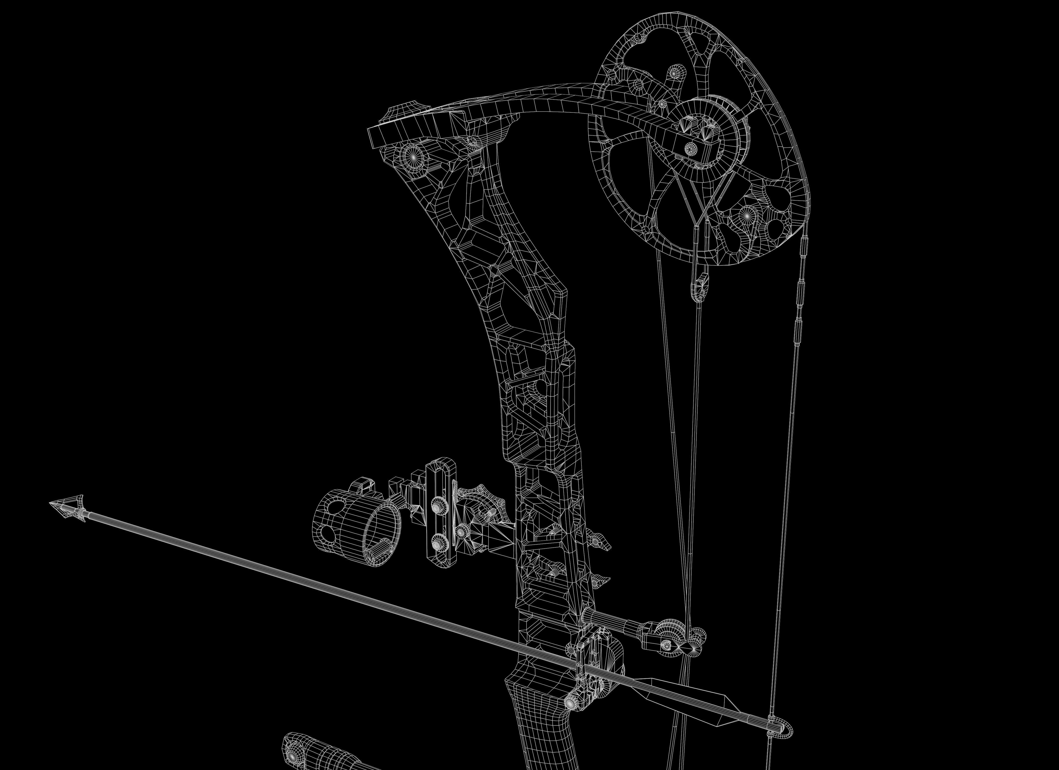 Modern Compound Bow Low-poly 3D model_14