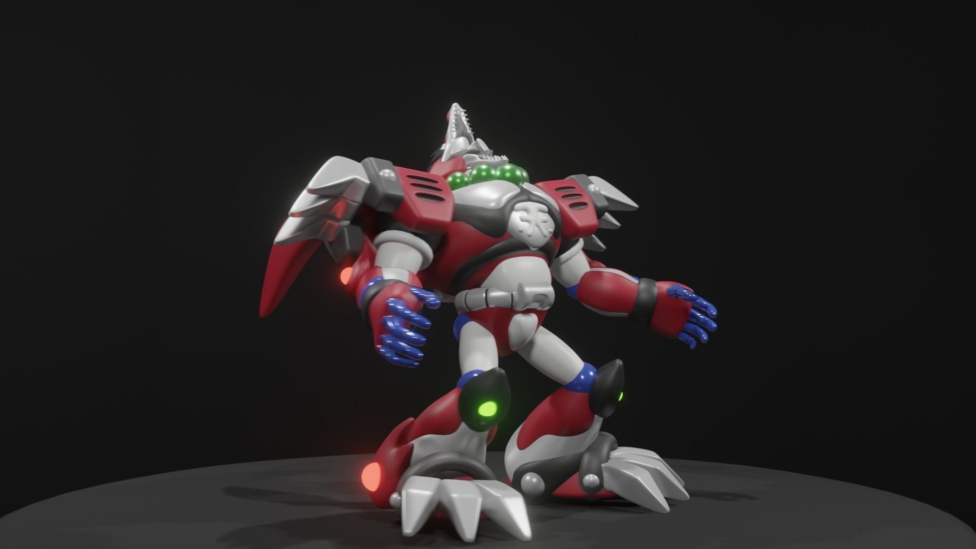 Magma Dragoon Low-poly 3D model_12