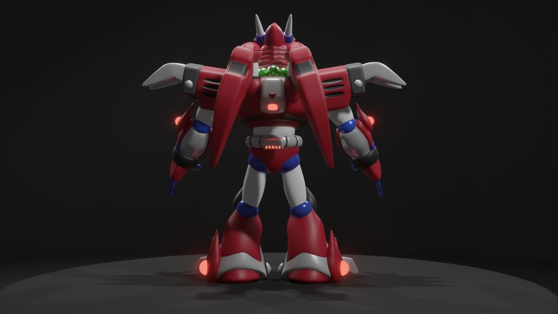 Magma Dragoon Low-poly 3D model_7