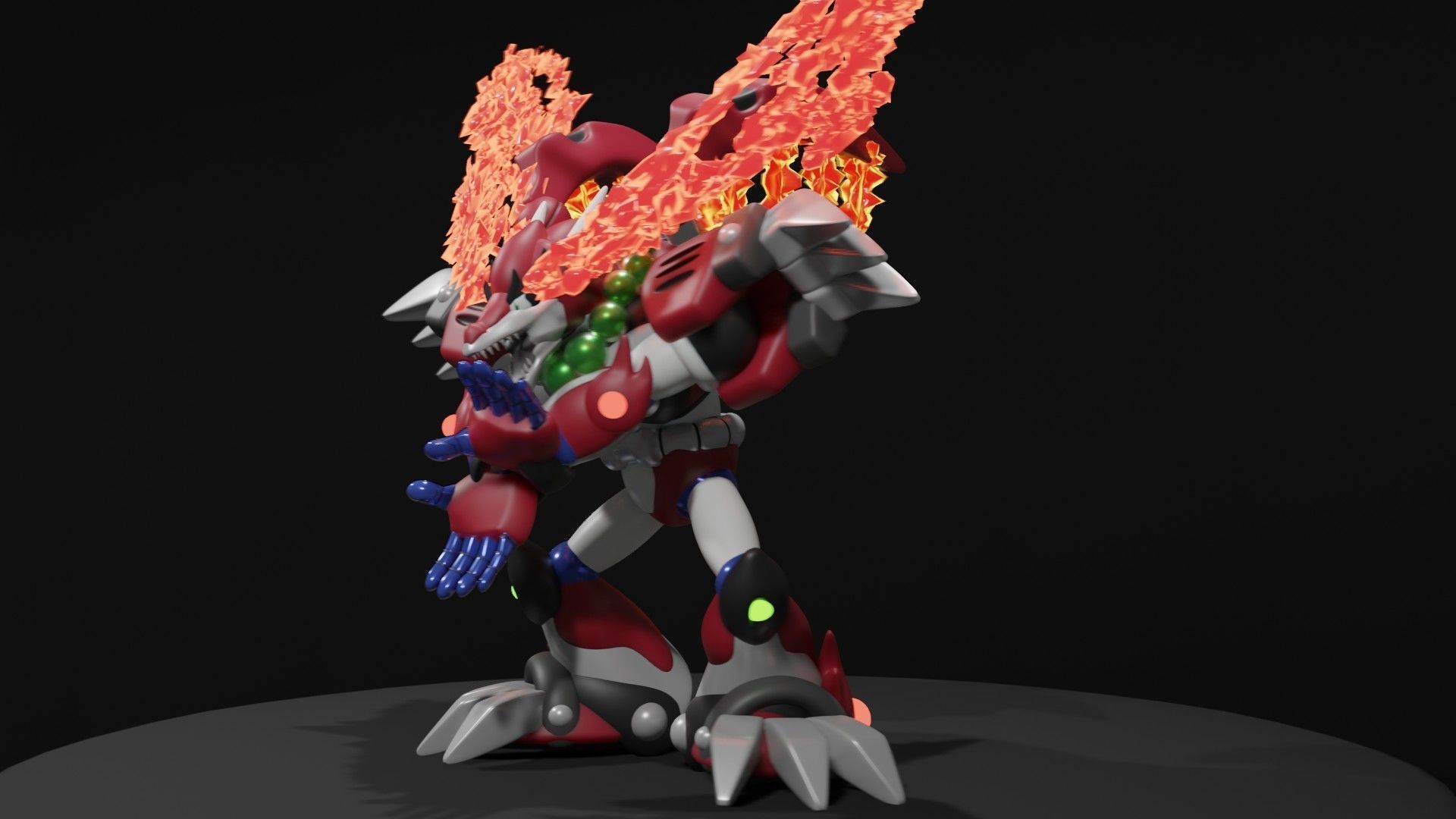 Magma Dragoon Low-poly 3D model_15