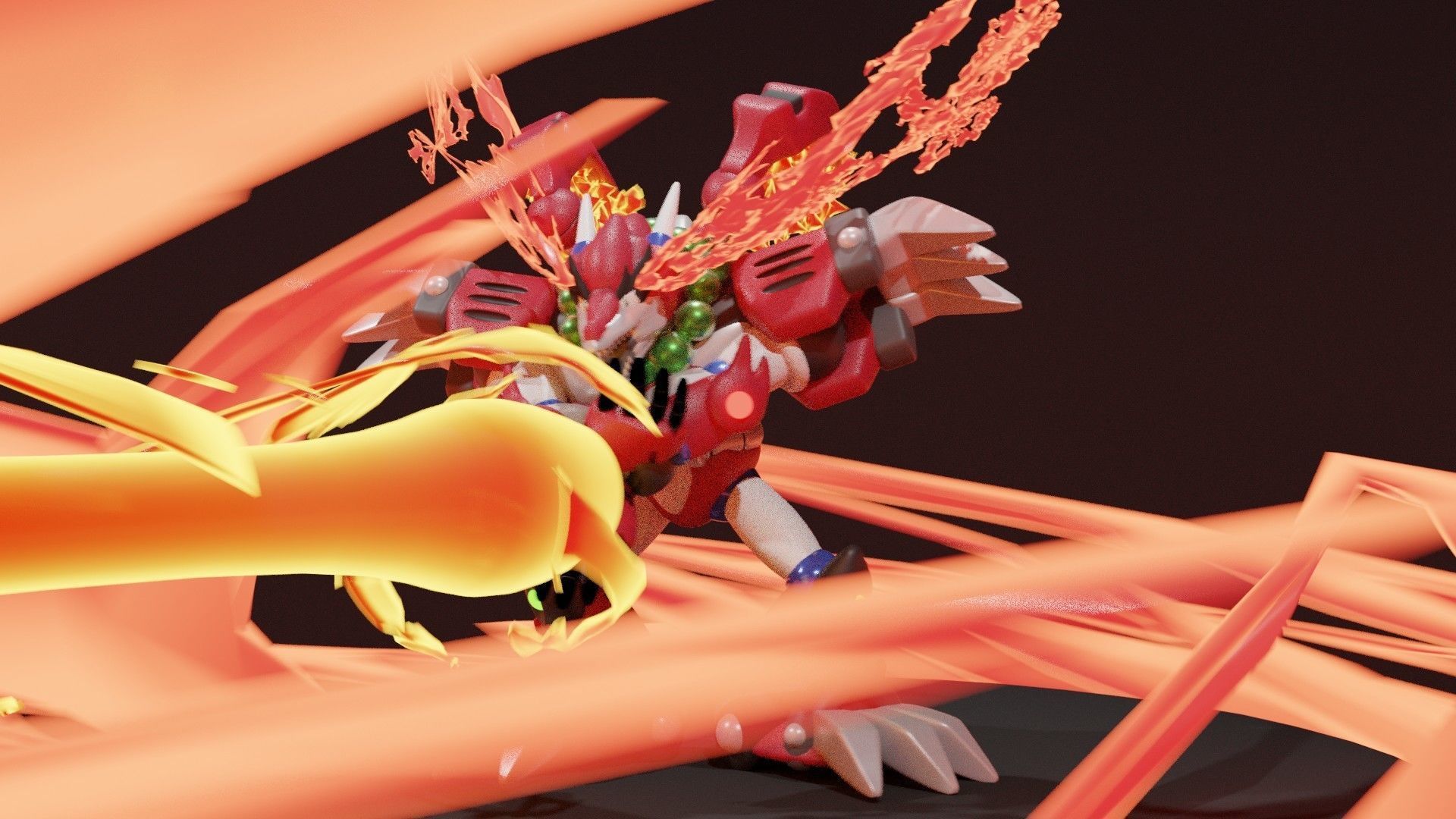 Magma Dragoon Low-poly 3D model_11