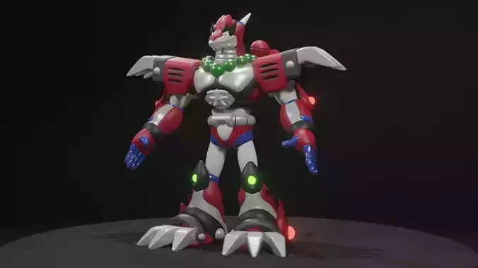 Magma Dragoon Low-poly 3D model