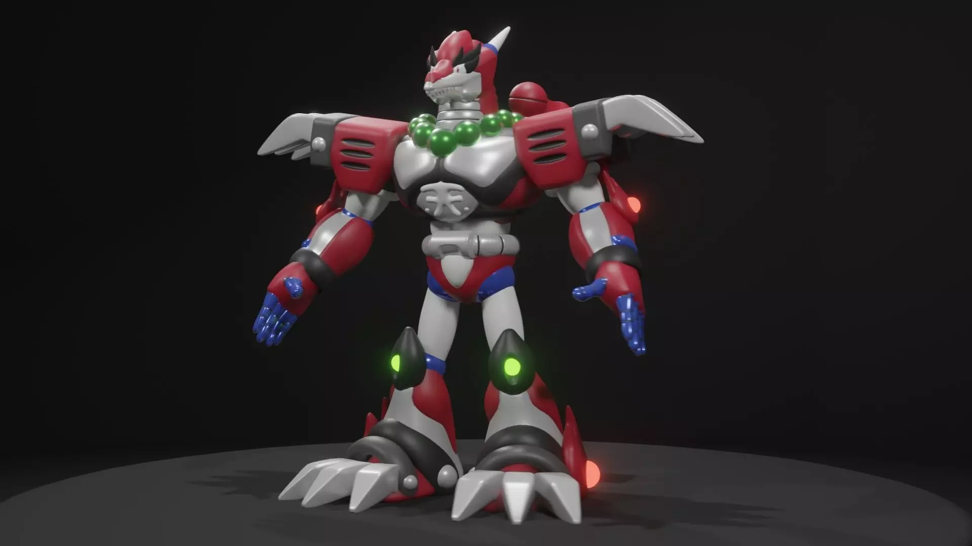 Magma Dragoon Low-poly 3D model_0