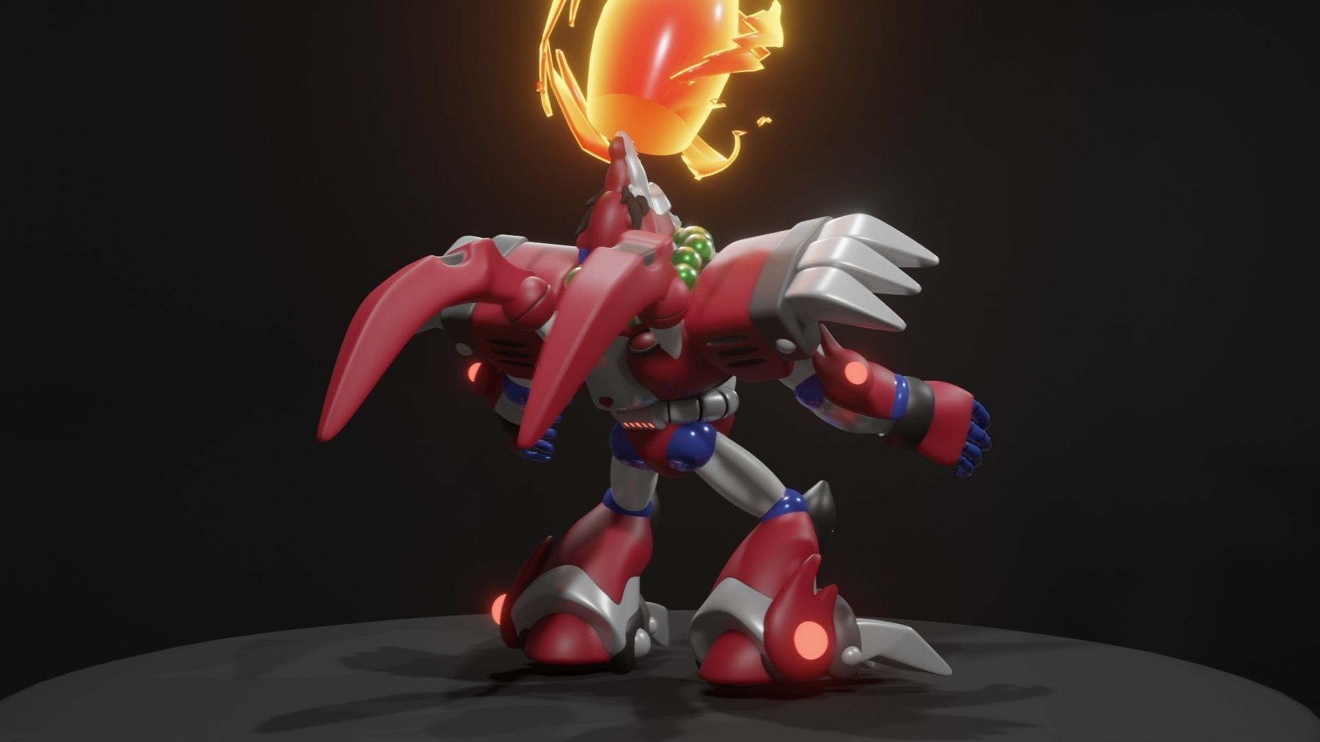 Magma Dragoon Low-poly 3D model_14