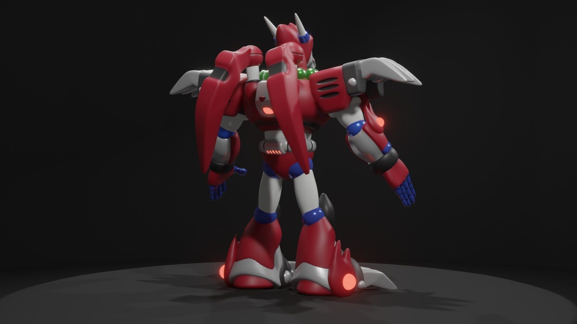 Magma Dragoon Low-poly 3D model_8