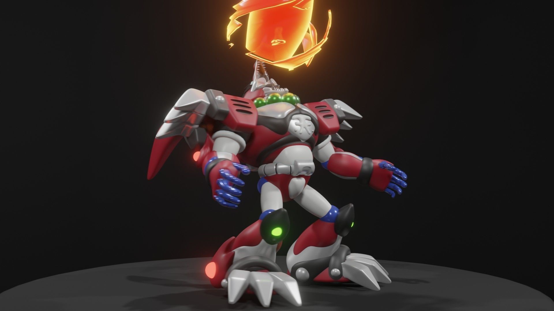 Magma Dragoon Low-poly 3D model_13