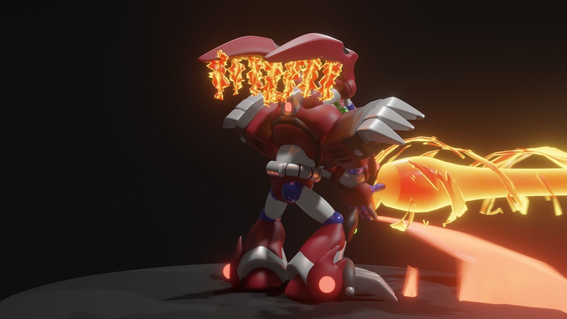 Magma Dragoon Low-poly 3D model_4