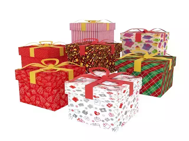 Present gift box with ribbon