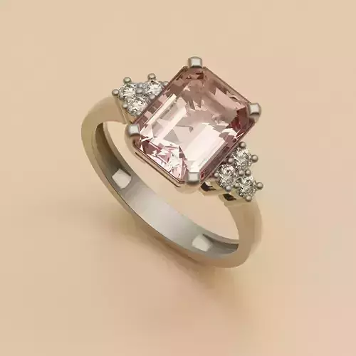 Diamond ring emerald-round