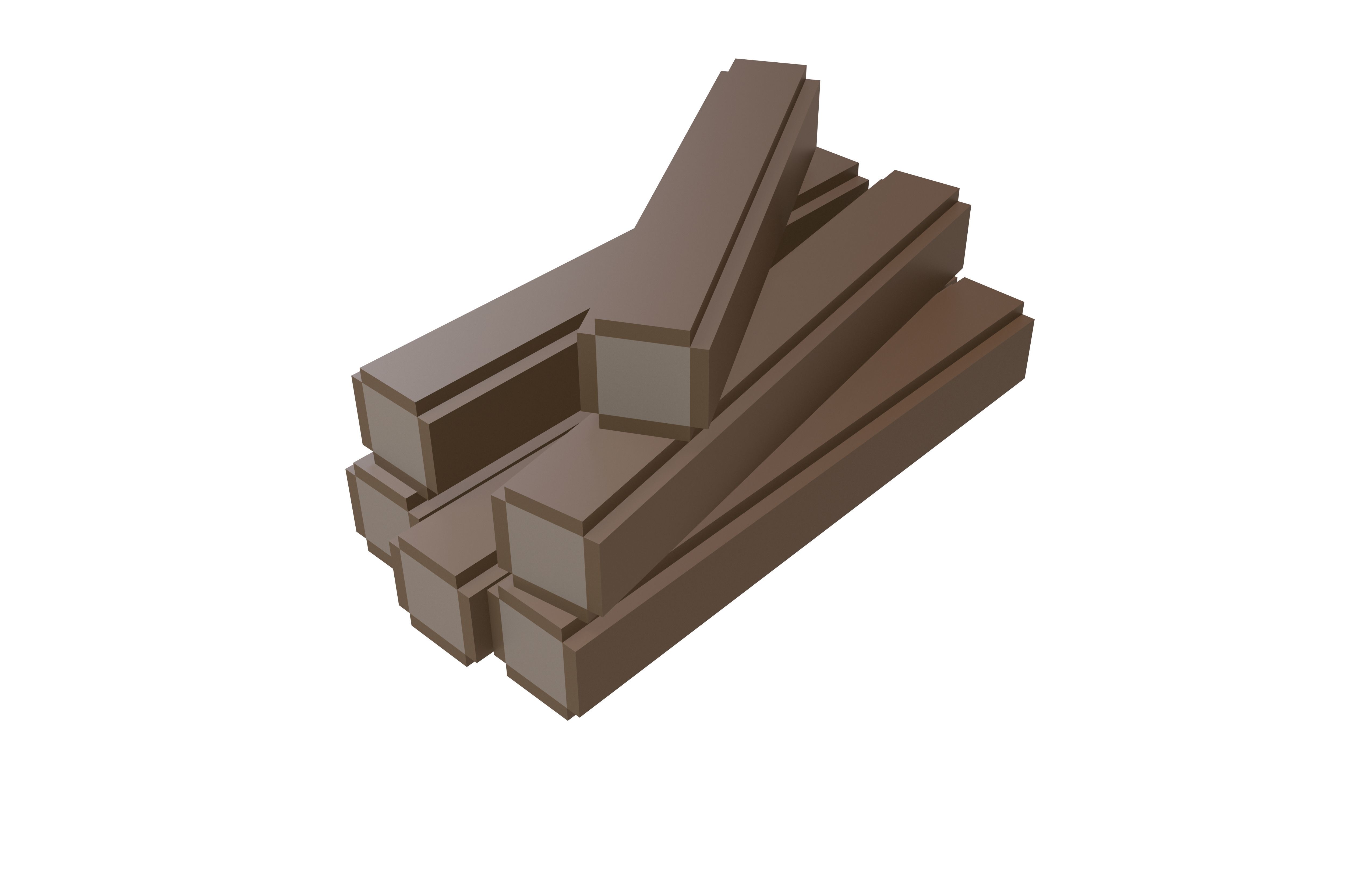 Voxel Wood Log v2 Pack 01 Low-poly 3D model_16