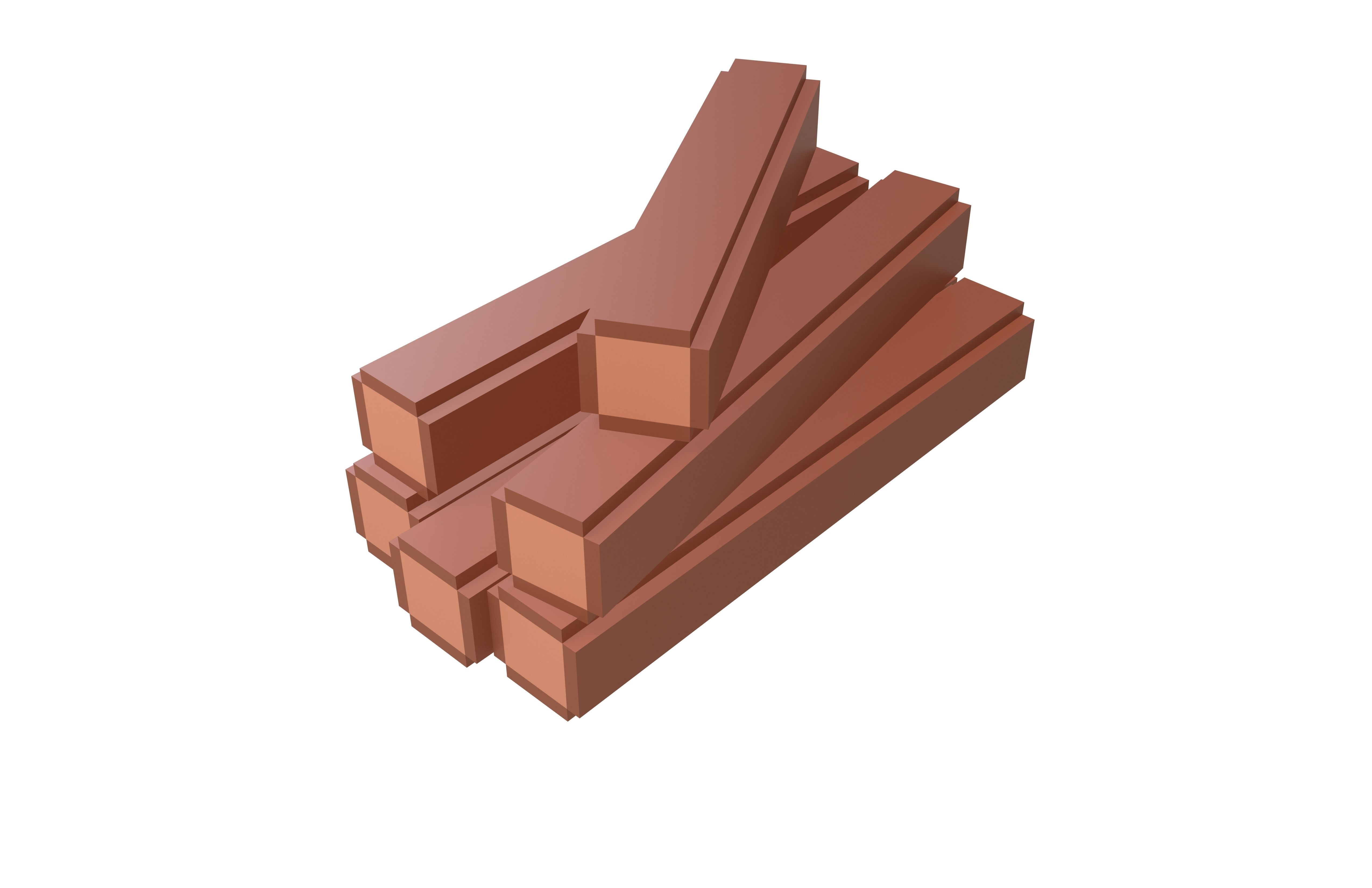 Voxel Wood Log v2 Pack 01 Low-poly 3D model_2