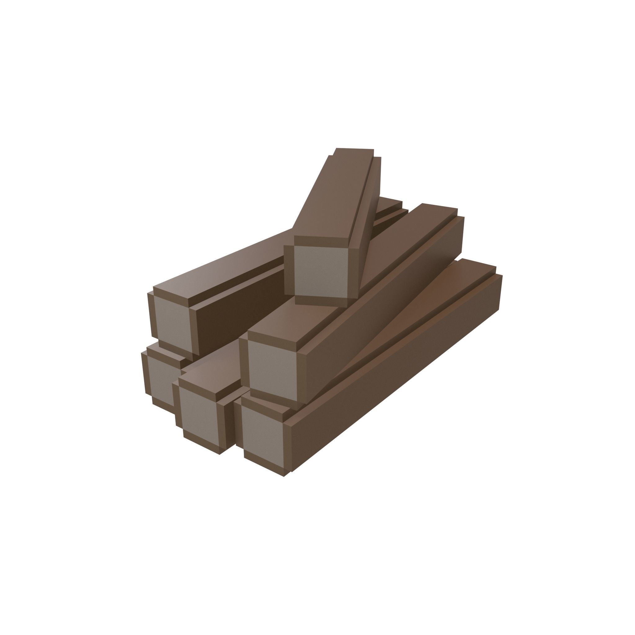 Voxel Wood Log v2 Pack 01 Low-poly 3D model_14