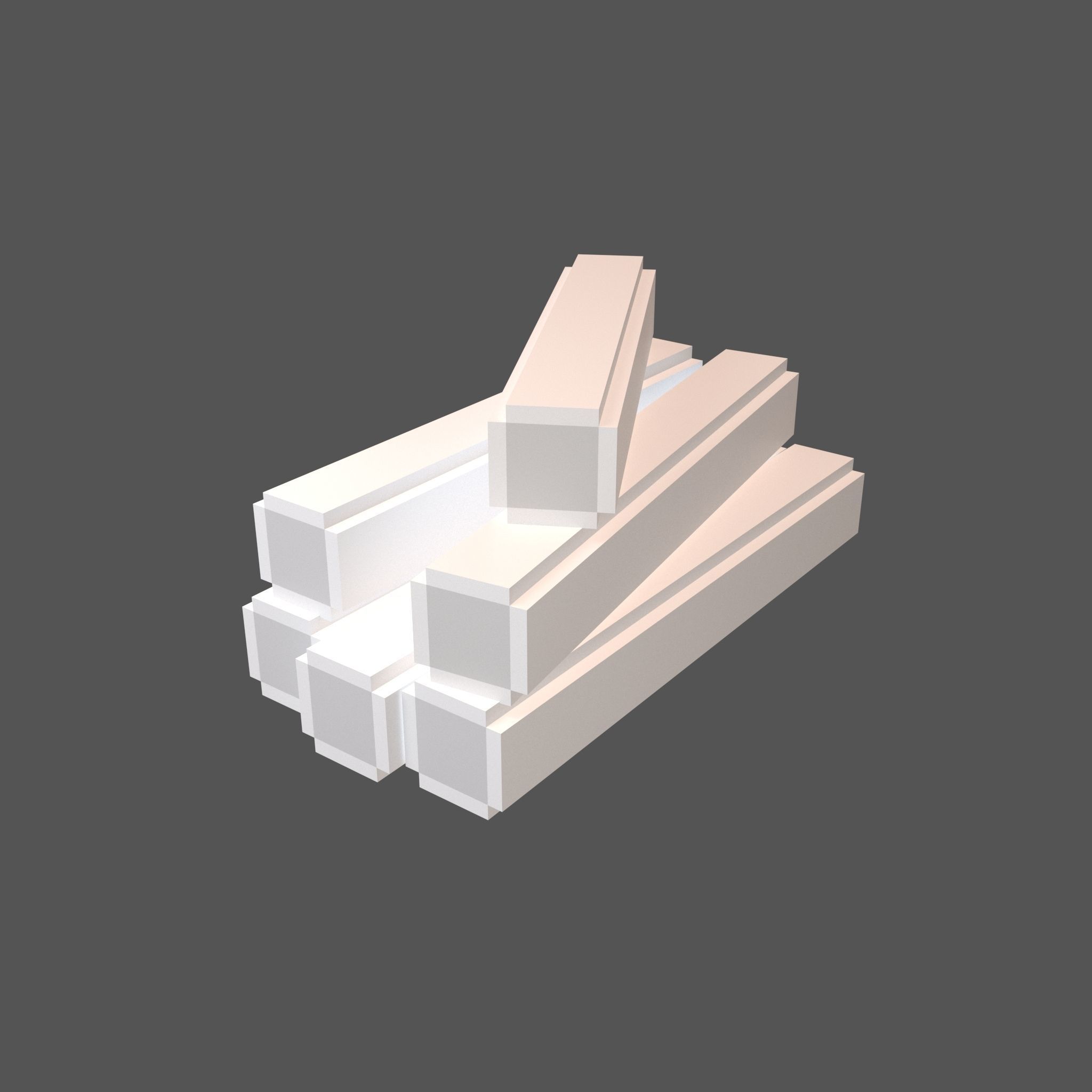 Voxel Wood Log v2 Pack 01 Low-poly 3D model_21