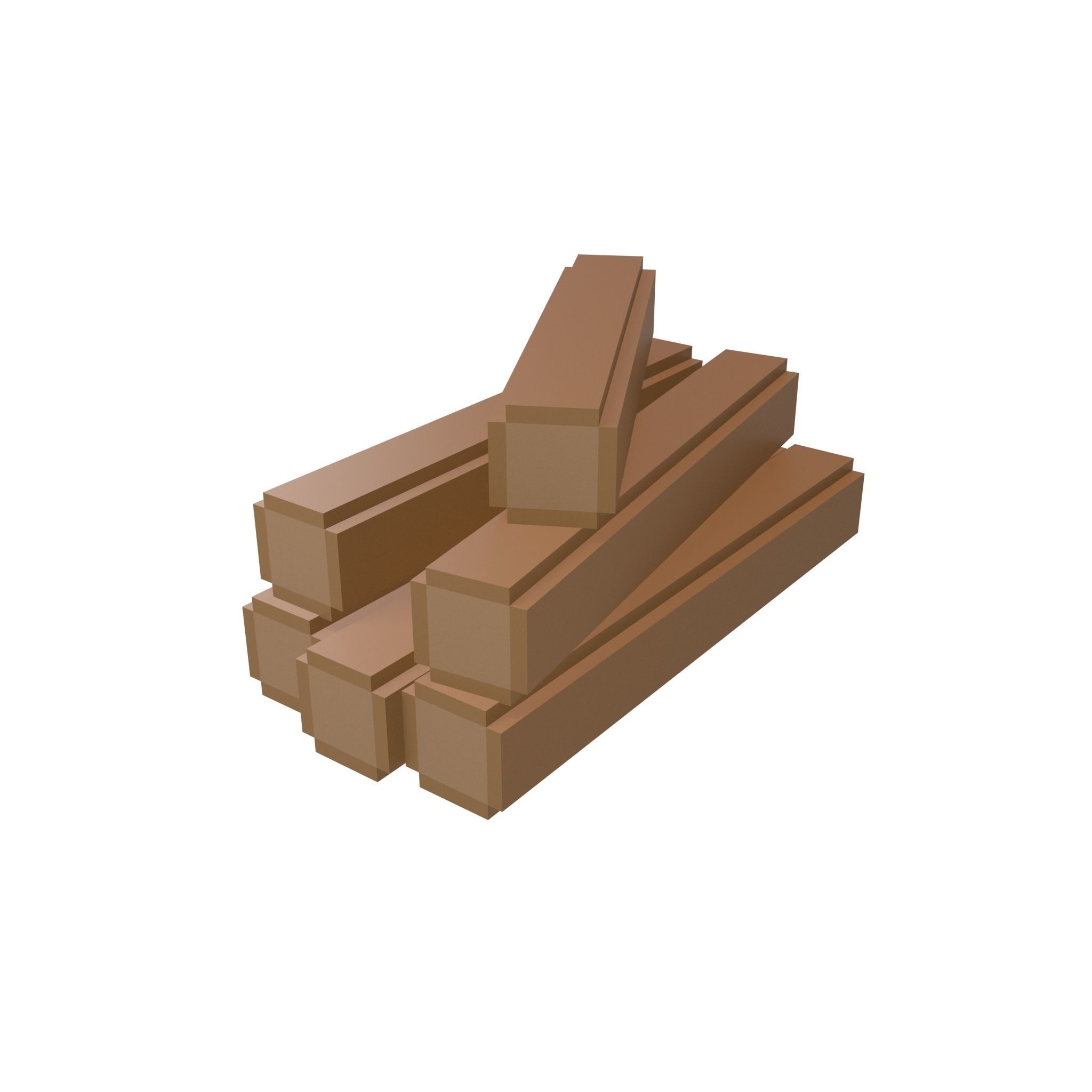 Voxel Wood Log v2 Pack 01 Low-poly 3D model_17
