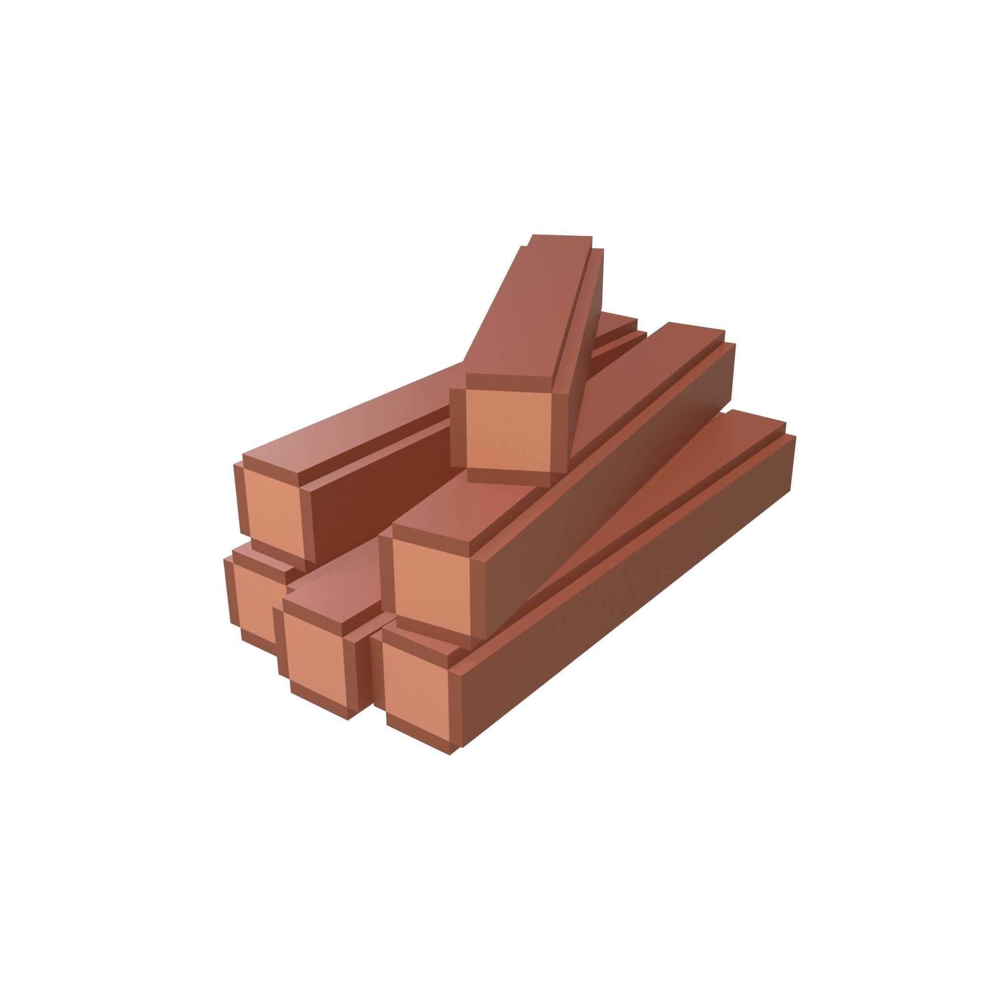 Voxel Wood Log v2 Pack 01 Low-poly 3D model_4