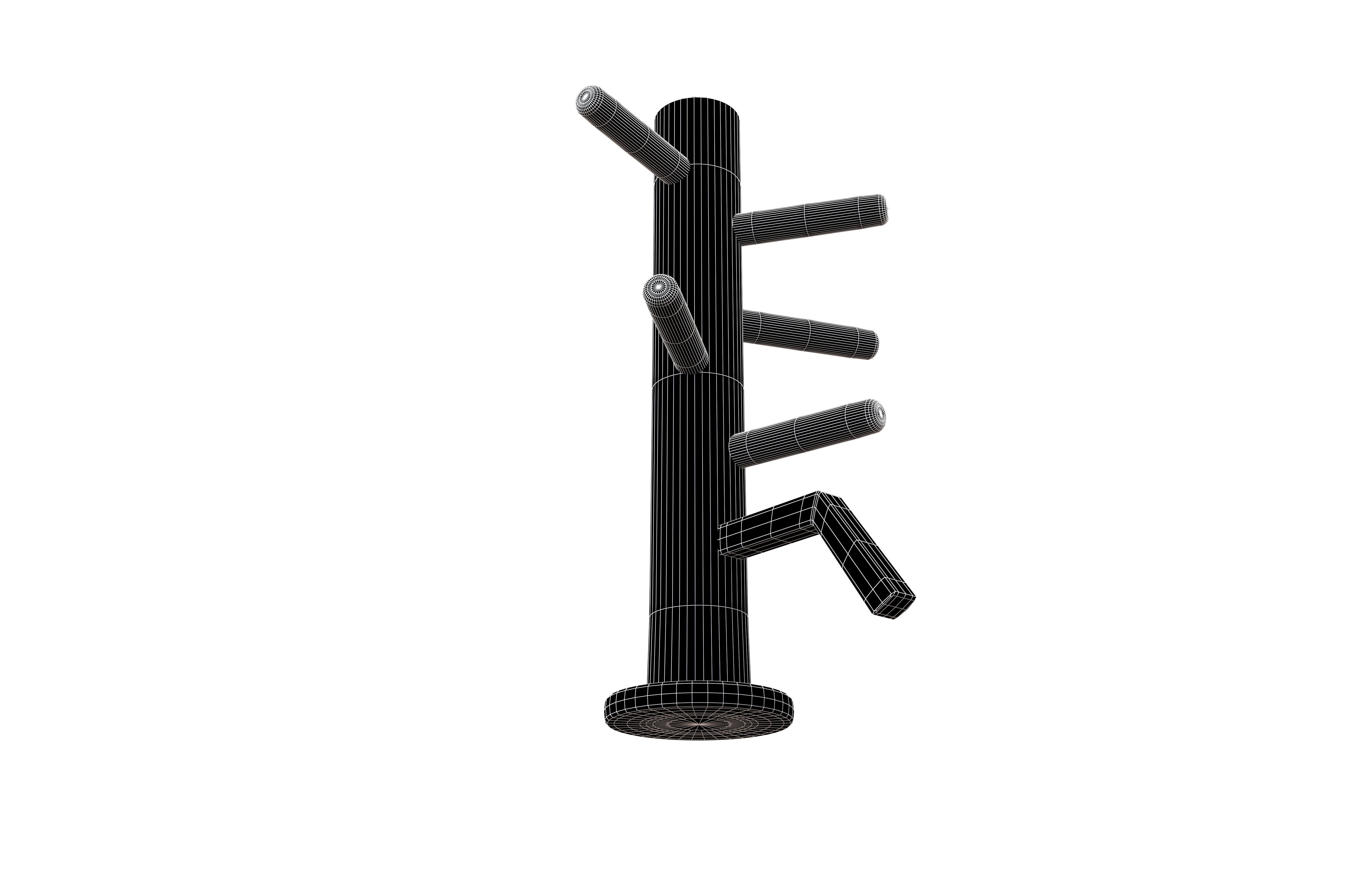 Wooden Dummy v1 001 Low-poly 3D model_8