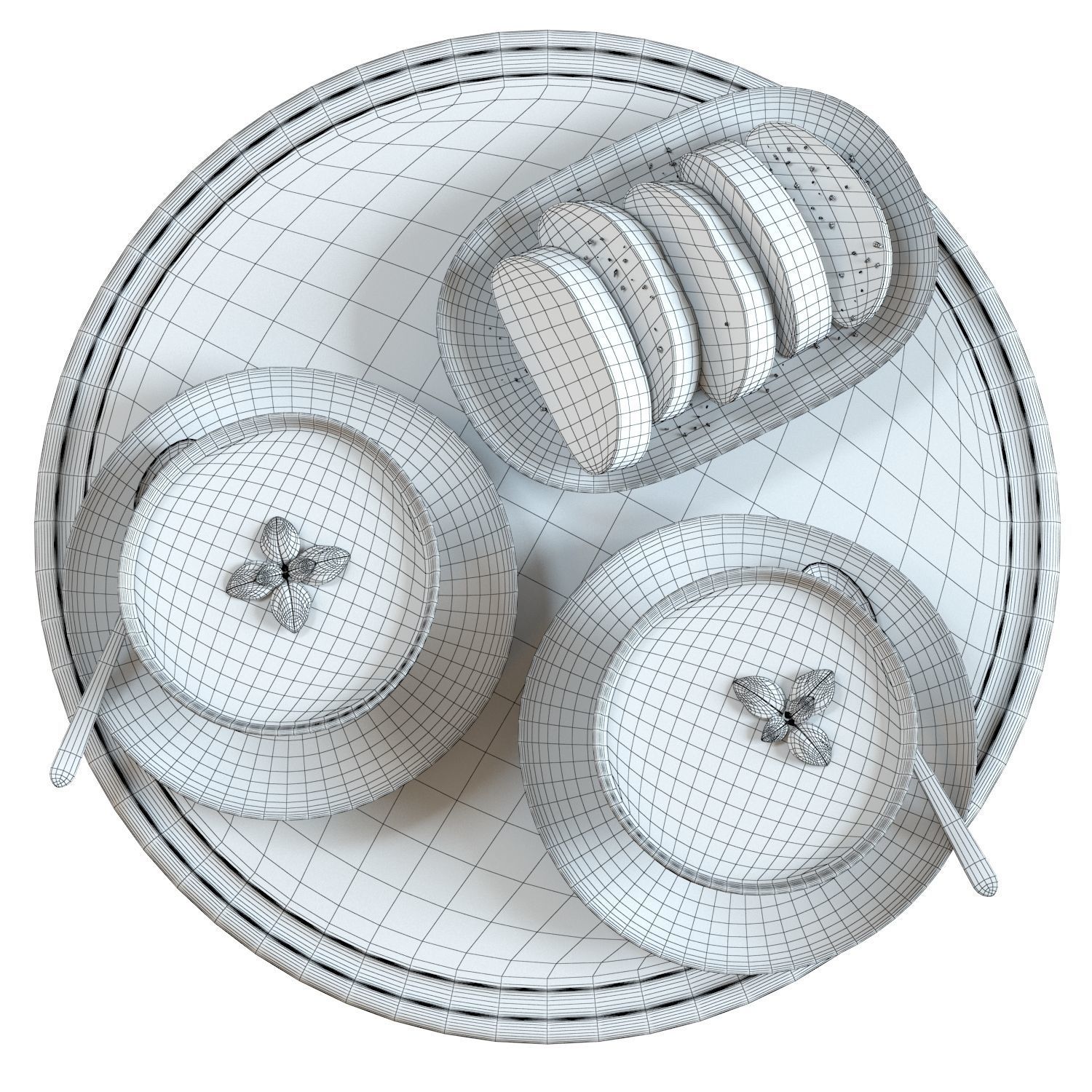 Food Set 03 - Tomato Soup and Bread 3D model_3